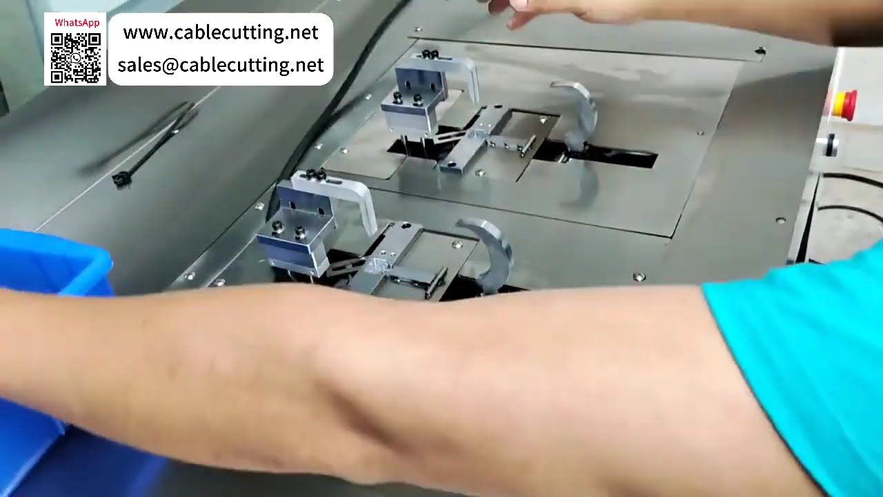 Double Head Desktop Cable Tie Machine with Adjustable Spacing and Replaceable Heads